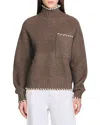 Sandro Oversized Turtleneck Sweater In Brown