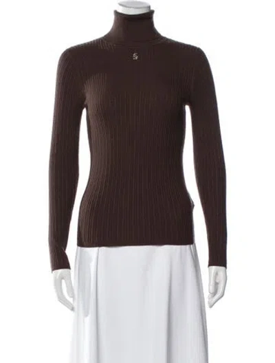 Pre-owned Sandro Turtleneck Sweater In Brown