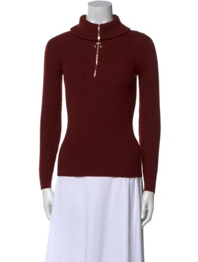 Pre-owned Sandro Turtleneck Sweater In Burgundy
