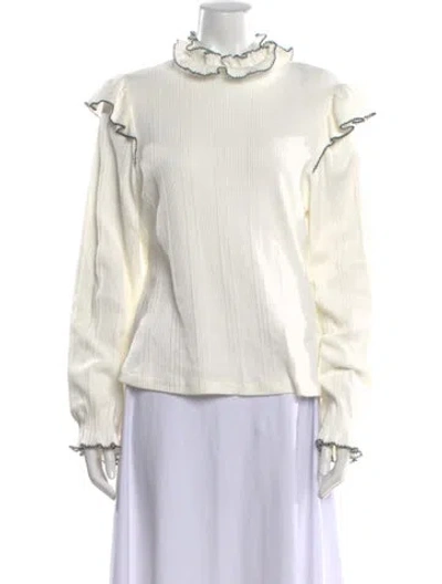 Pre-owned Sandro Turtleneck Sweater In White