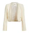 Sandro Vayene Bracelet Sleeve Crop Jacket In Beige