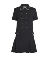 Sandro Tweed Buttoned Mini Dress In Black