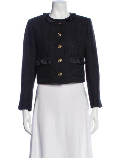 Pre-owned Sandro Tweed Evening Jacket In Black