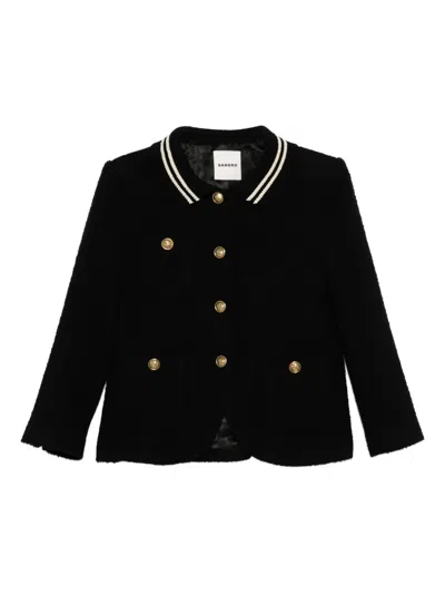 Sandro Tweed Jacket In Black