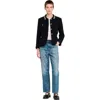 Sandro Womens Black Stripe-collar Tweed Jacket In Black