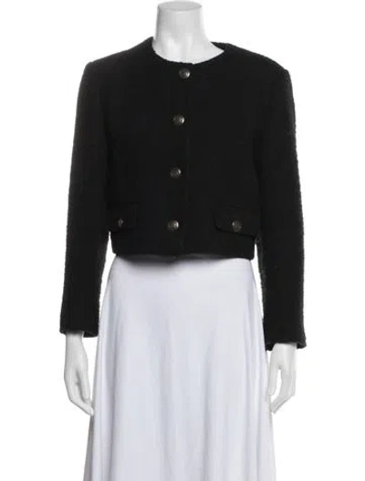 Pre-owned Sandro Tweed Jacket In Black