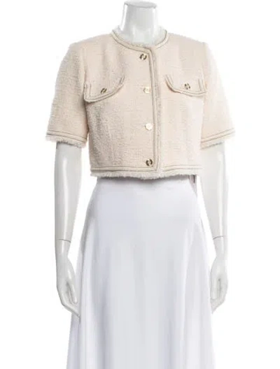 Pre-owned Sandro Tweed Jacket In Neutral
