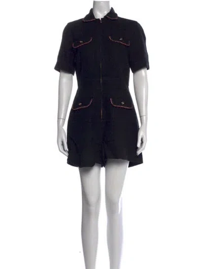 Pre-owned Sandro Tweed Jumpsuit In Black