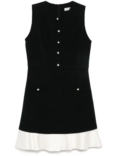 Sandro Tweed Mini Dress In Black
