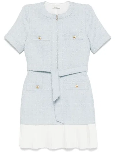 sandro tweed denim dress Tweed And Denim Short Dress by Sandro at THE MILE