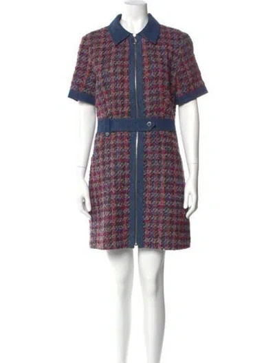Pre-owned Sandro Tweed Mini Dress In Gray