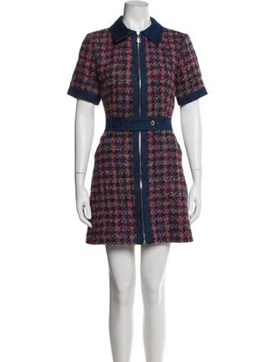 Pre-owned Sandro Tweed Mini Dress In Multi
