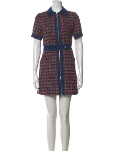 Pre-owned Sandro Tweed Mini Dress In Multi
