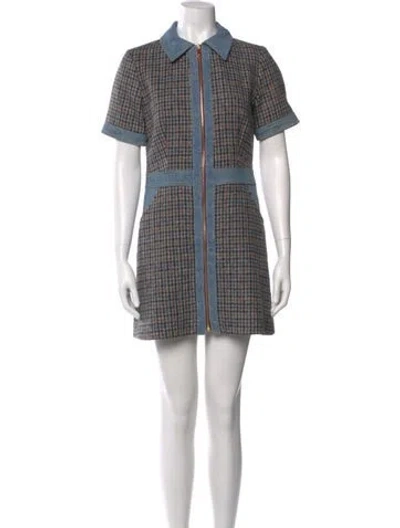 Pre-owned Sandro Tweed Mini Dress In Neutral