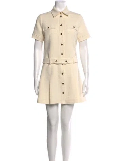 Pre-owned Sandro Tweed Mini Dress In Neutral