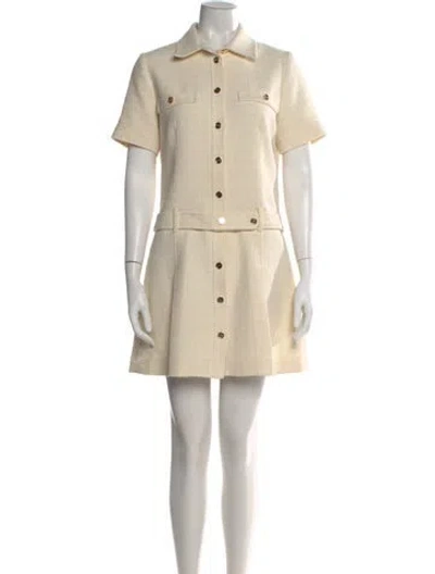 Pre-owned Sandro Tweed Mini Dress W/ Tags In Neutral