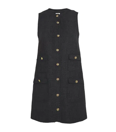 Sandro Embossed-buttons Dress In Black