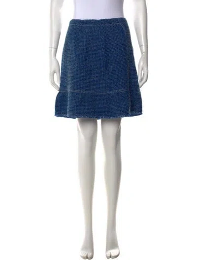 Pre-owned Sandro Tweed Mini Skirt In Blue/metallic