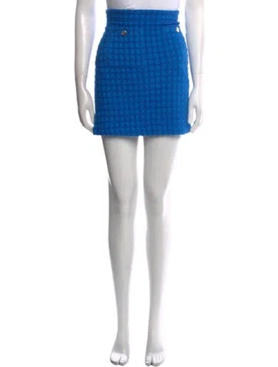 Pre-owned Sandro Tweed Mini Skirt W/ Tags In Blue