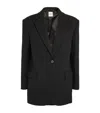 Sandro Single-breasted Tweed Blazer In Black