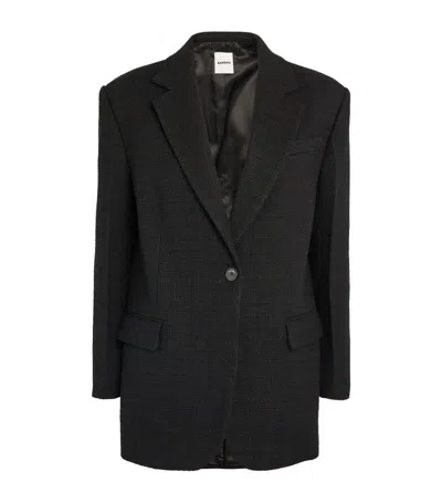 Sandro Single-breasted Tweed Blazer In Black