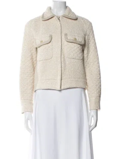 Pre-owned Sandro Tweed Pattern Blazer