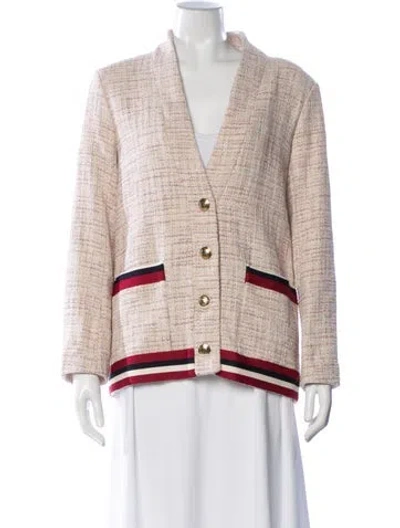 Pre-owned Sandro Tweed Pattern Blazer