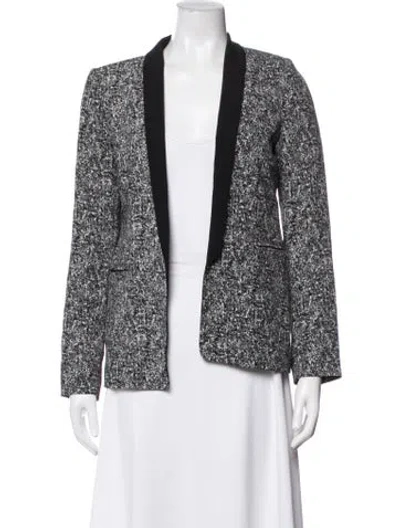 Pre-owned Sandro Tweed Pattern Blazer In Black