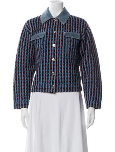Pre-owned Sandro Tweed Pattern Blazer In Multi