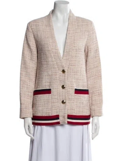 Pre-owned Sandro Tweed Pattern Blazer In Neutral