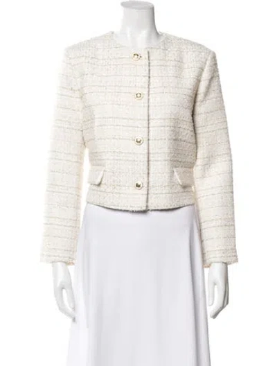 Pre-owned Sandro Tweed Pattern Blazer In Neutral