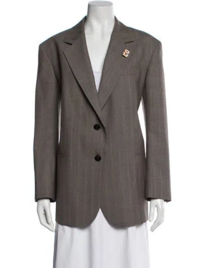 Pre-owned Sandro Tweed Pattern Blazer In Neutrals