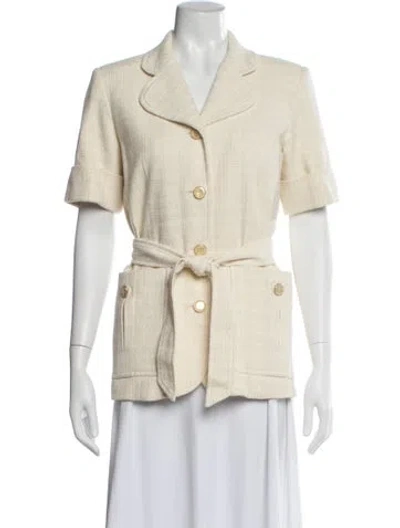 Pre-owned Sandro Tweed Pattern Blazer In Neutrals