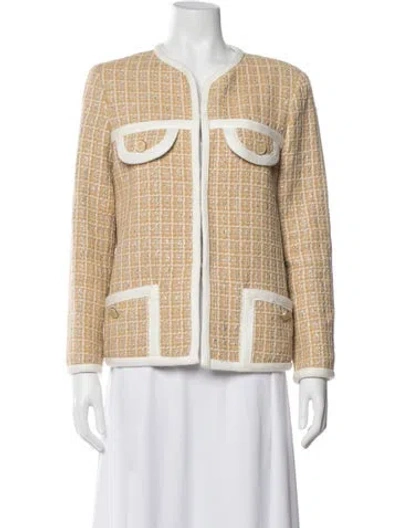 Pre-owned Sandro Tweed Pattern Blazer In Neutrals