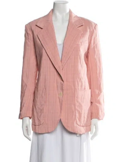 Pre-owned Sandro Tweed Pattern Blazer In Pink