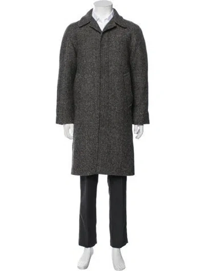 Pre-owned Sandro Tweed Pattern Coat In Black/grey
