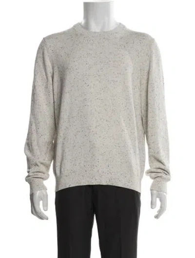 Pre-owned Sandro Tweed Pattern Crew Neck Pullover In Neutrals