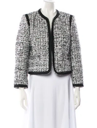 Pre-owned Sandro Tweed Pattern Evening Jacket In Black