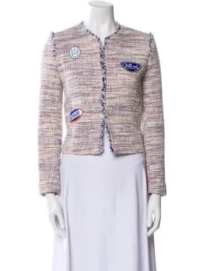 Pre-owned Sandro Tweed Pattern Evening Jacket In Multi