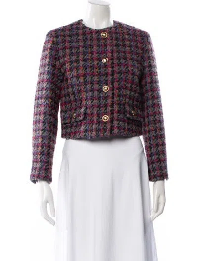 Pre-owned Sandro Tweed Pattern Evening Jacket In Multi