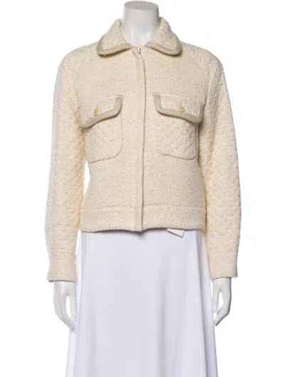Pre-owned Sandro Tweed Pattern Evening Jacket In Neutral