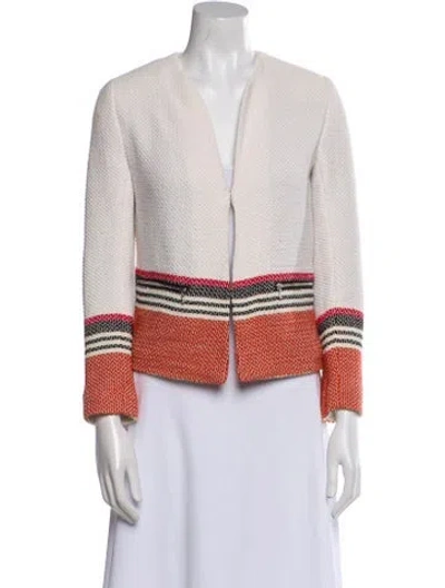 Pre-owned Sandro Tweed Pattern Evening Jacket In Neutral