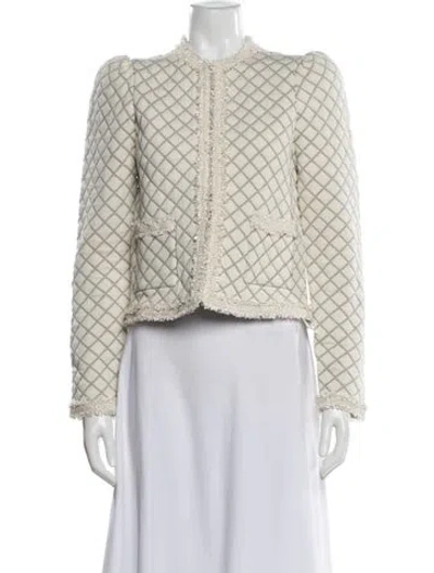 Pre-owned Sandro Tweed Pattern Evening Jacket In Neutral