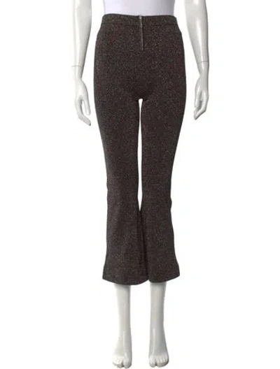 Pre-owned Sandro Tweed Pattern Flared Pants In Black/metallic
