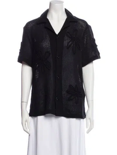 Pre-owned Sandro Tweed Pattern Jacket In Black