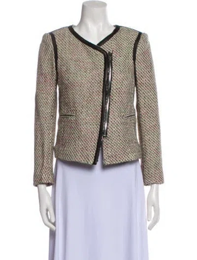 Pre-owned Sandro Tweed Pattern Jacket In Multi