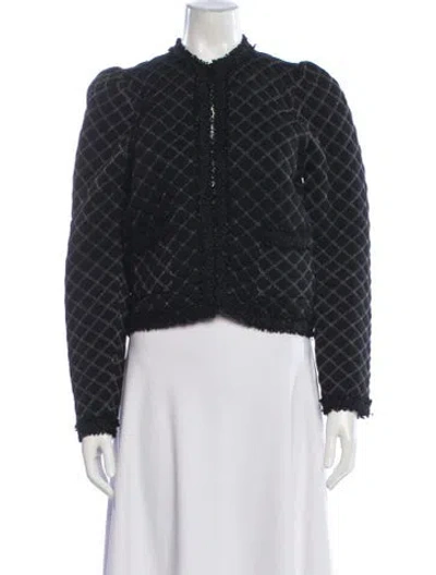 Pre-owned Sandro Tweed Pattern Jacket In Multi