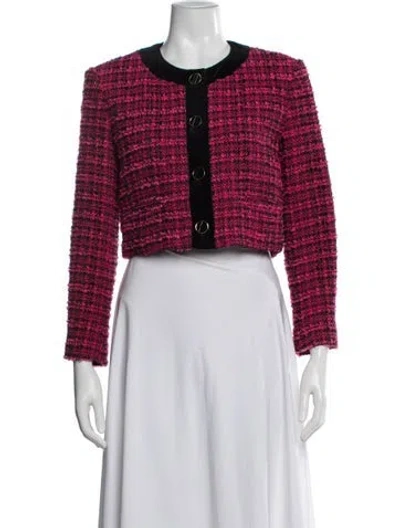 Pre-owned Sandro Tweed Pattern Jacket In Multi