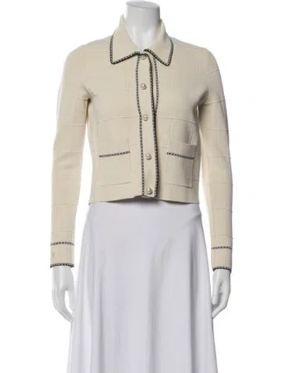 Pre-owned Sandro Tweed Pattern Jacket In Neutrals