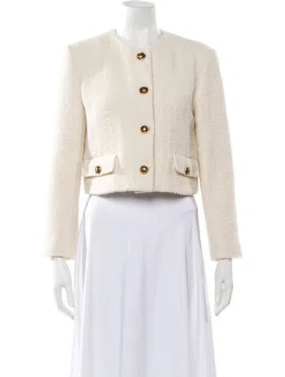 Pre-owned Sandro Tweed Pattern Jacket In Neutrals